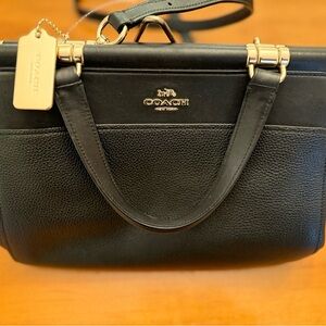 Coach Black Leather “Grace” Purse w/ Strap